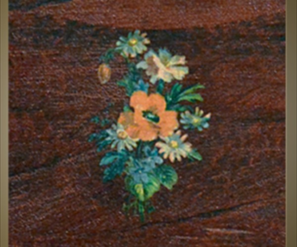 Detail of left decal, 1890 chest. Private collection. Photo credit: Rick Povich.